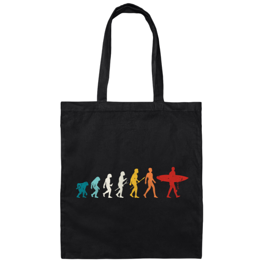 Retro Surfing Evolution For Surfers Advanced Stage Canvas Tote Bag