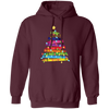 Crayon Xmas Tree, Crayon-mas Tree With Light Line, Merry Christmas, Trendy Christmas Pullover Hoodie