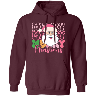 Merry Christmas, Santa Head, Funny Santa, Funny Xmas Christmas Pullover Hoodie