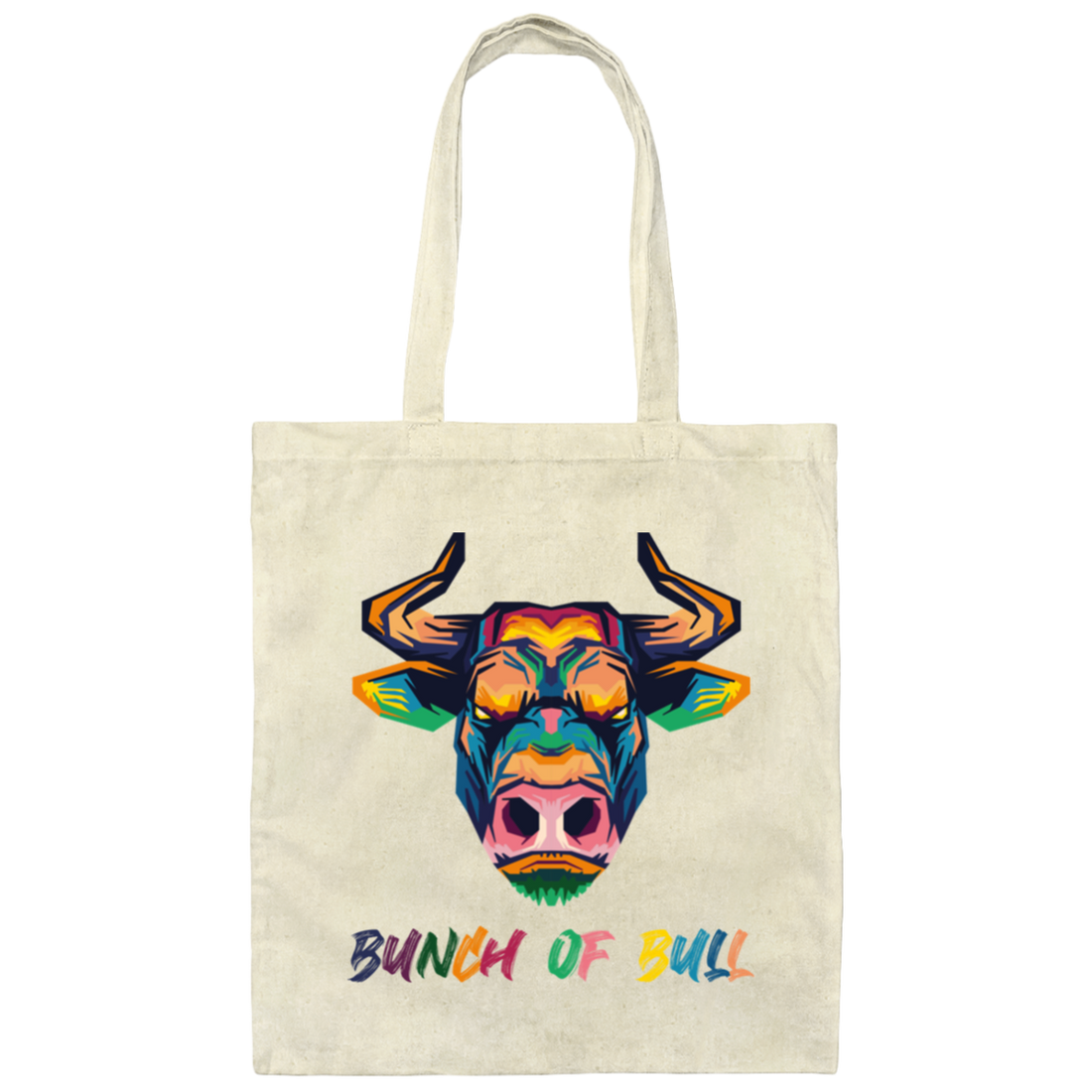 Colorful Bull Retro Bunch Of Bull Canvas Tote Bag