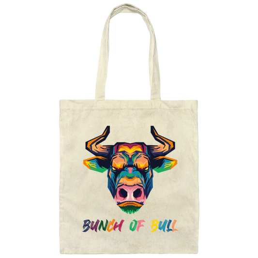 Colorful Bull Retro Bunch Of Bull Canvas Tote Bag