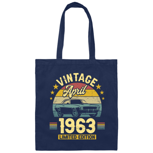 1963 Best Gift, 1963 Limited Edition, April 1963 Birthday Gift, Retro 1963 Canvas Tote Bag