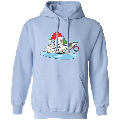 Shipping Cruise, Cruise Xmas, Love Cruise, Xmas Hat, Merry Christmas, Trendy Christmas Pullover Hoodie