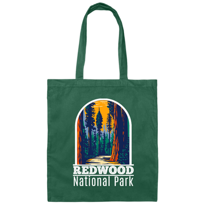 National Park Gift, Redwood Park Gift, Retro Redwood, Love National Parks Canvas Tote Bag