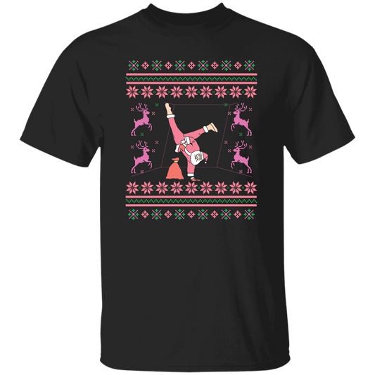 Pinky Santa, Hip Hop Santa, Santa Breakdance, Xmas Pattern, Merry Christmas, Trendy Christmas Unisex T-Shirt