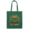 Retro Leveling Up To Dad New Parent Gamer Canvas Tote Bag