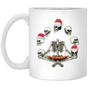 Happy Halloween, Funny Halloween, Skeleton Play With Skulls, Merry Christmas, Trendy Christmas White Mug