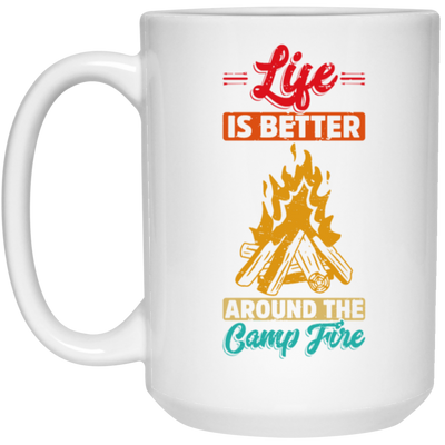 Vintage Campaign, Campfire, Life Is Better Around The Campfire White Mug