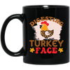 Digesting Turkey Face, Turkey_s Day, Thanksgiving Chicken Black Mug