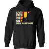 Live Free Or Die, New Hampshire State, Retro New Hampshire Pullover Hoodie