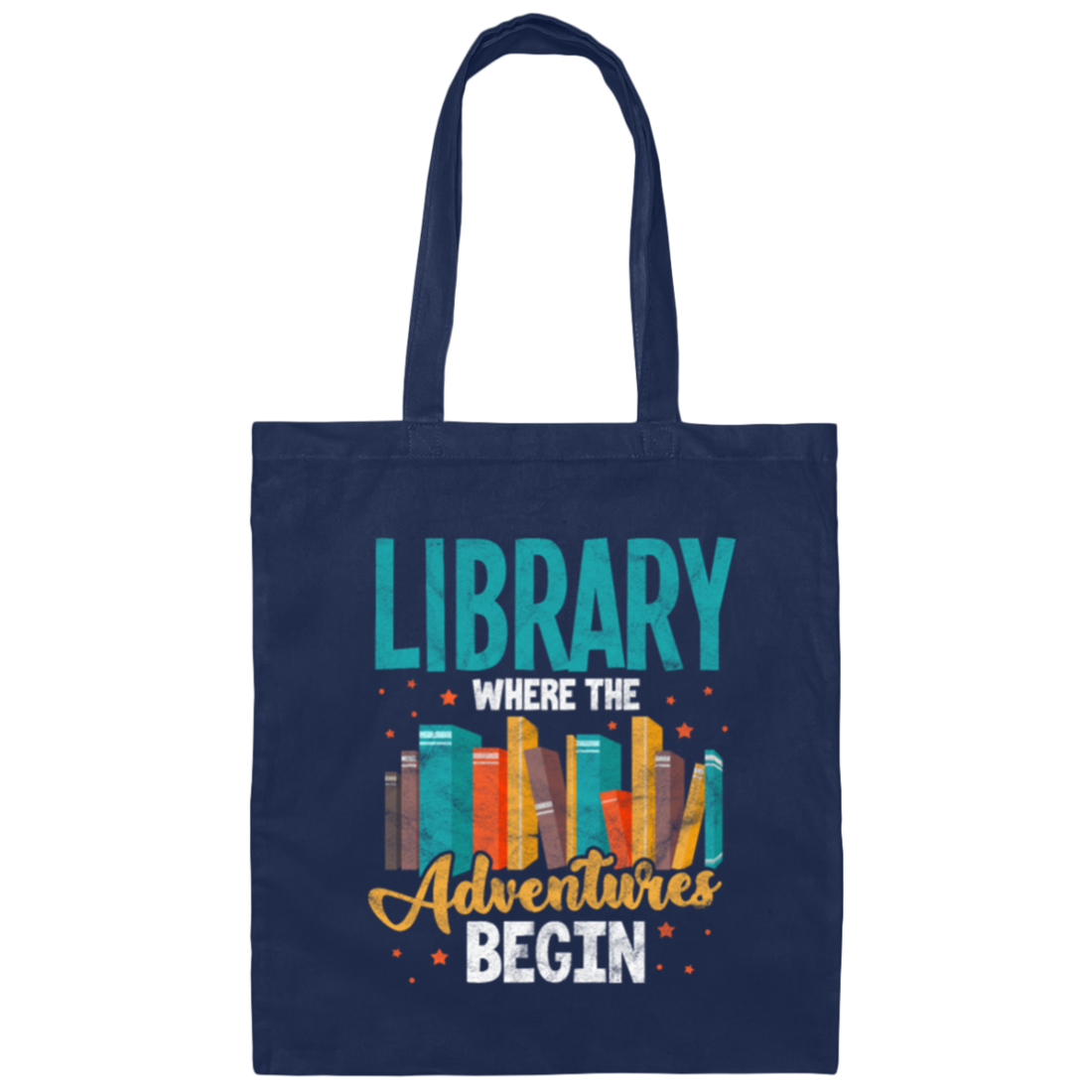 Library Where The Adventures Begin, Love To Adventure Canvas Tote Bag