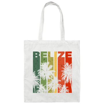 Retro Belize Beach Vacation Souvenir Canvas Tote Bag
