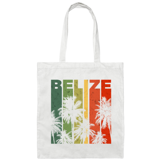 Retro Belize Beach Vacation Souvenir Canvas Tote Bag