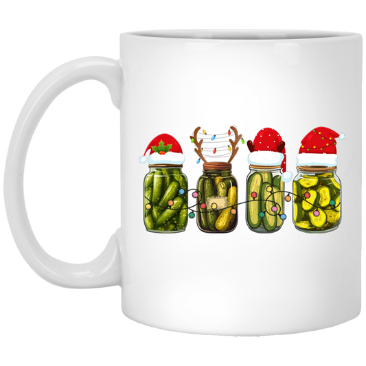 Cucumber Pickles, Pickle Bottles, Pickles Christmas, Merry Christmas, Trendy Chrismas White Mug