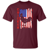 Chicken Silhouette, American Chicken, American Flag Unisex T-Shirt