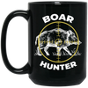 Boar Hunter, Wild Animal Hunter, Boar Lover, Retro Boar Black Mug