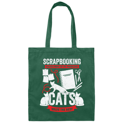 Cat Lover Gift, Scrapbooking Gift, Scrapbooker Vintage, Love Scrapbook Canvas Tote Bag