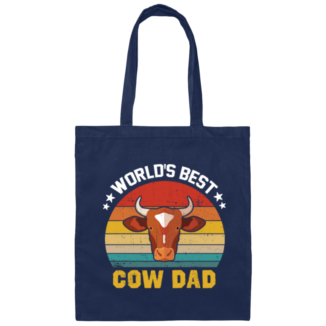 Funny Cow Dad, Farmers And Cow Lovers Canvas Tote Bag