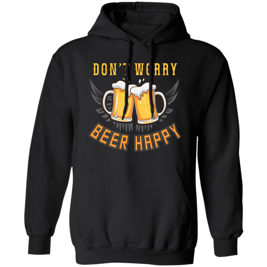 Don't Worry, Beer Happy, Cheer Up, Beer Retro Pullover Hoodie