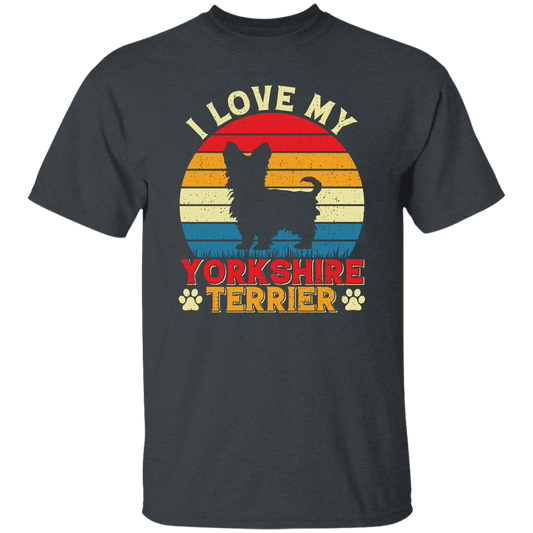 I Love My Yorkshire Terrier, Retro Yorkshire, Yorkshire Silhouette Unisex T-Shirt