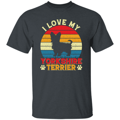 I Love My Yorkshire Terrier, Retro Yorkshire, Yorkshire Silhouette Unisex T-Shirt