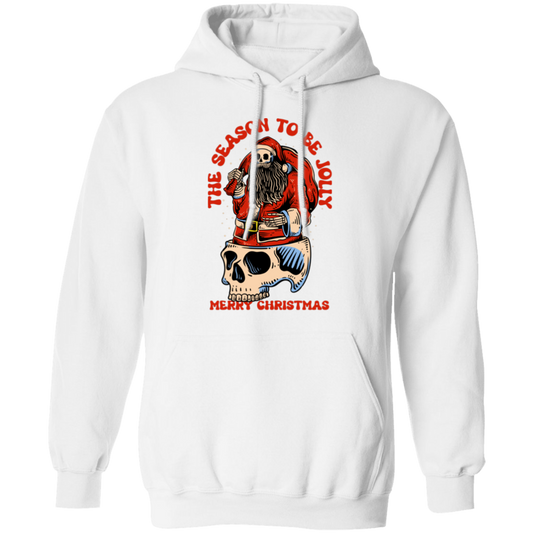 The Season To Be Jolly, Merry Christmas, Santa Skeleton Pullover Hoodie