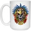 Aztec Skull, Eagle Warrior Mask Native, Mexican Love Gift, Best Warrior White Mug