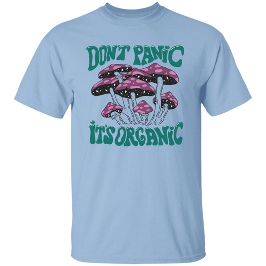 Don't Panic, It's Organic, Mushroom Bushes, Purple Mushrom Unisex T-Shirt