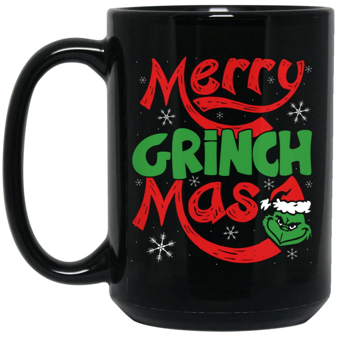 Merry Grinch Mas, Merry Christmas, Grinch Xmas, Funny Grinch, Trendy Halloween Black Mug