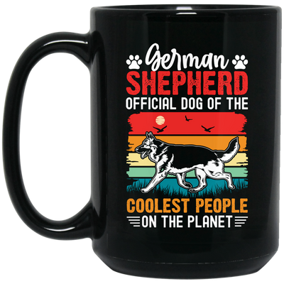 German Shepherd, Becgie, Retro German Shepherd Black Mug