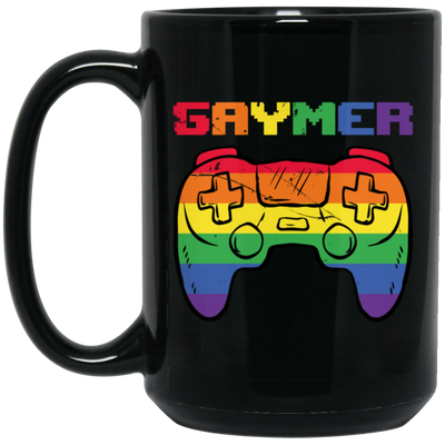 Gaymer Rainbow, Gamer Love Gift, Gaming LGBT Design, Best Gaymer Black Mug