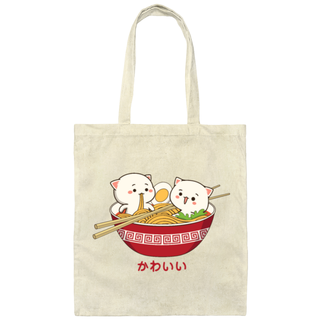 Cute Kawaii, Japanese Love Ramen Kawaii Canvas Tote Bag