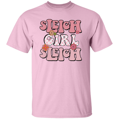 Sleigh Girl Sleigh, Pinky Sleigh, Groovy Sleigh, Pink Christmas Unisex T-Shirt