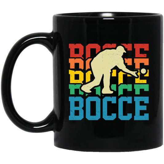 Retro Bocce, Bocce Ball, Bocci Ball, Vintage Boccie Black Mug