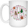 ABC Gingerbread, Alphabet Gingerbread, Xmas Tree Gingerbread, Merry Christmas, Trendy Christmas White Mug