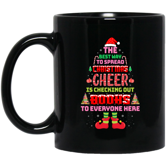 The Best Way To Spread Christmas Cheer Is Checking Out Books To Everyone Here, Merry Christmas, Trendy Christmas Black Mug