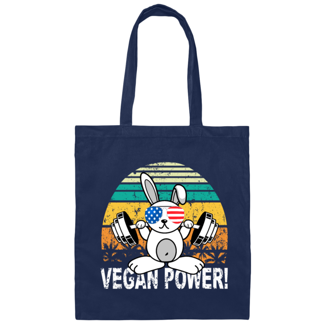 Vegan Power America USA Bodybuilding Gift Idea Canvas Tote Bag
