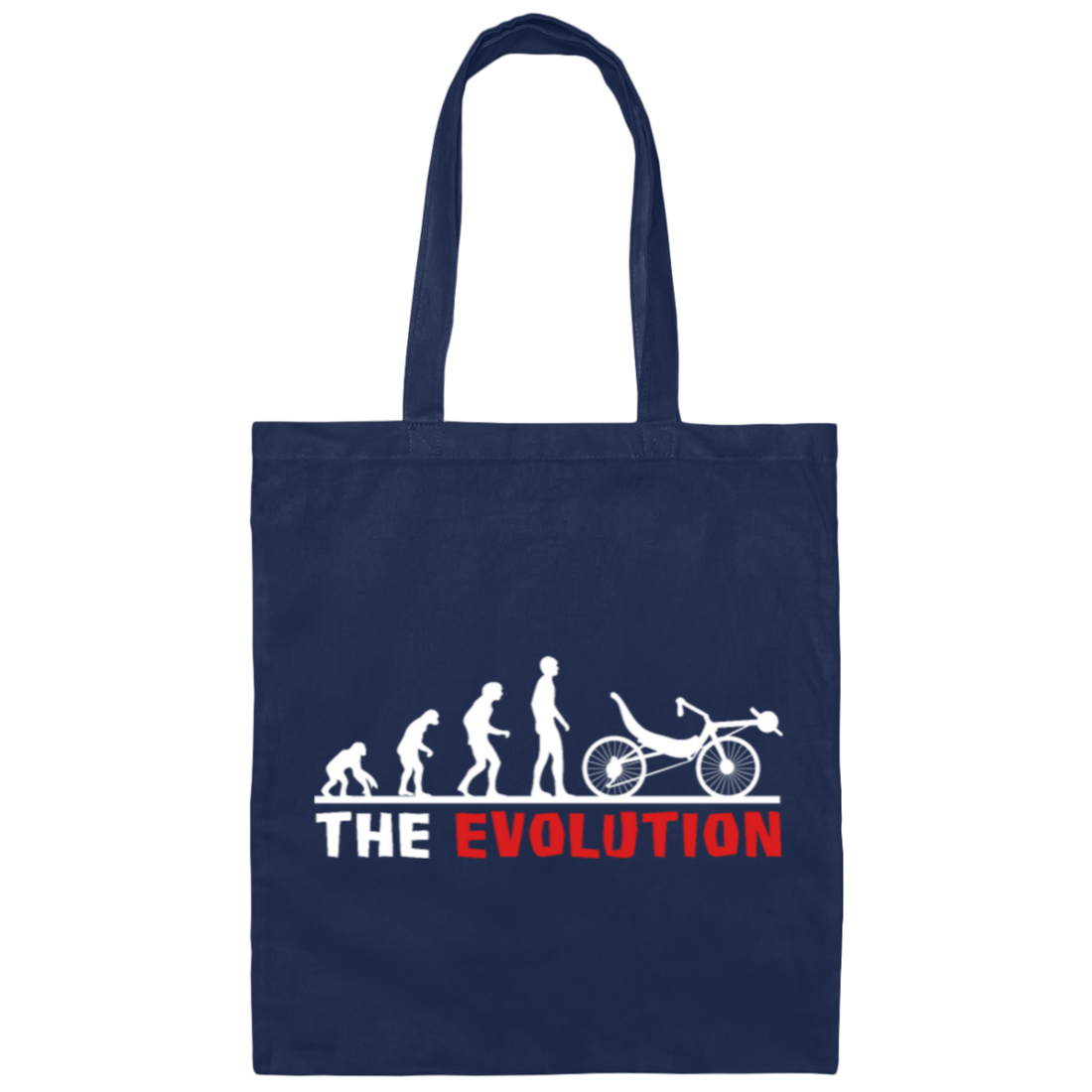The Evolution Recumbent Bike Funny Retro Cyclist Canvas Tote Bag