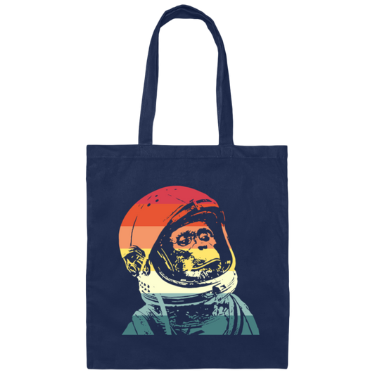 Cool Space Monkey Astronaut, Monkey In The Spaces, Retro Style, Love Monkey Canvas Tote Bag