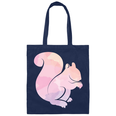 Squirrel Silhouette, Watercolor Squirrel, Animal Silhouette Canvas Tote Bag