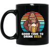 Good Time To Drink Beer, Retro Monkey, Gorilla Drink Beer Black Mug