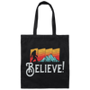 Retro Bigfoot, Believe Bigfoot Sasquatch, Retro Bigfoot Love Gift Canvas Tote Bag