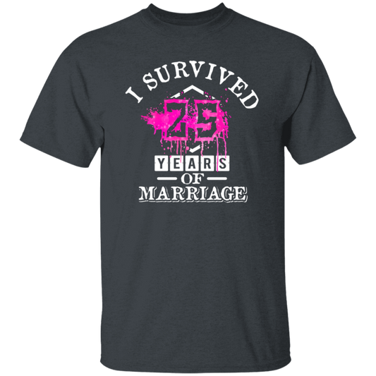 I Survival 25 Years Of Marriage, 25th Anniversary, Love My Wife, Husband Unisex T-Shirt