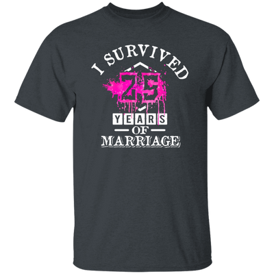 I Survival 25 Years Of Marriage, 25th Anniversary, Love My Wife, Husband Unisex T-Shirt