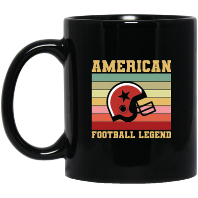 American Football Legend, Retro Of Football, Love My Football Team Black Mug
