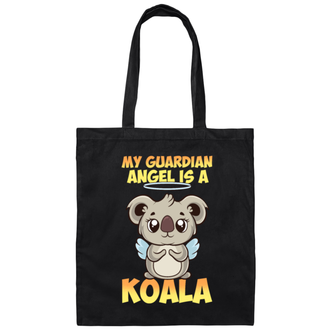 My Guardian Angel Is A Koala Angel Koalas With Cute Wings Retro Canvas Tote Bag