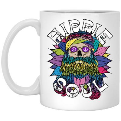 Hippie Soul, Cool Soul, Cool Skull, Hippie Style White Mug