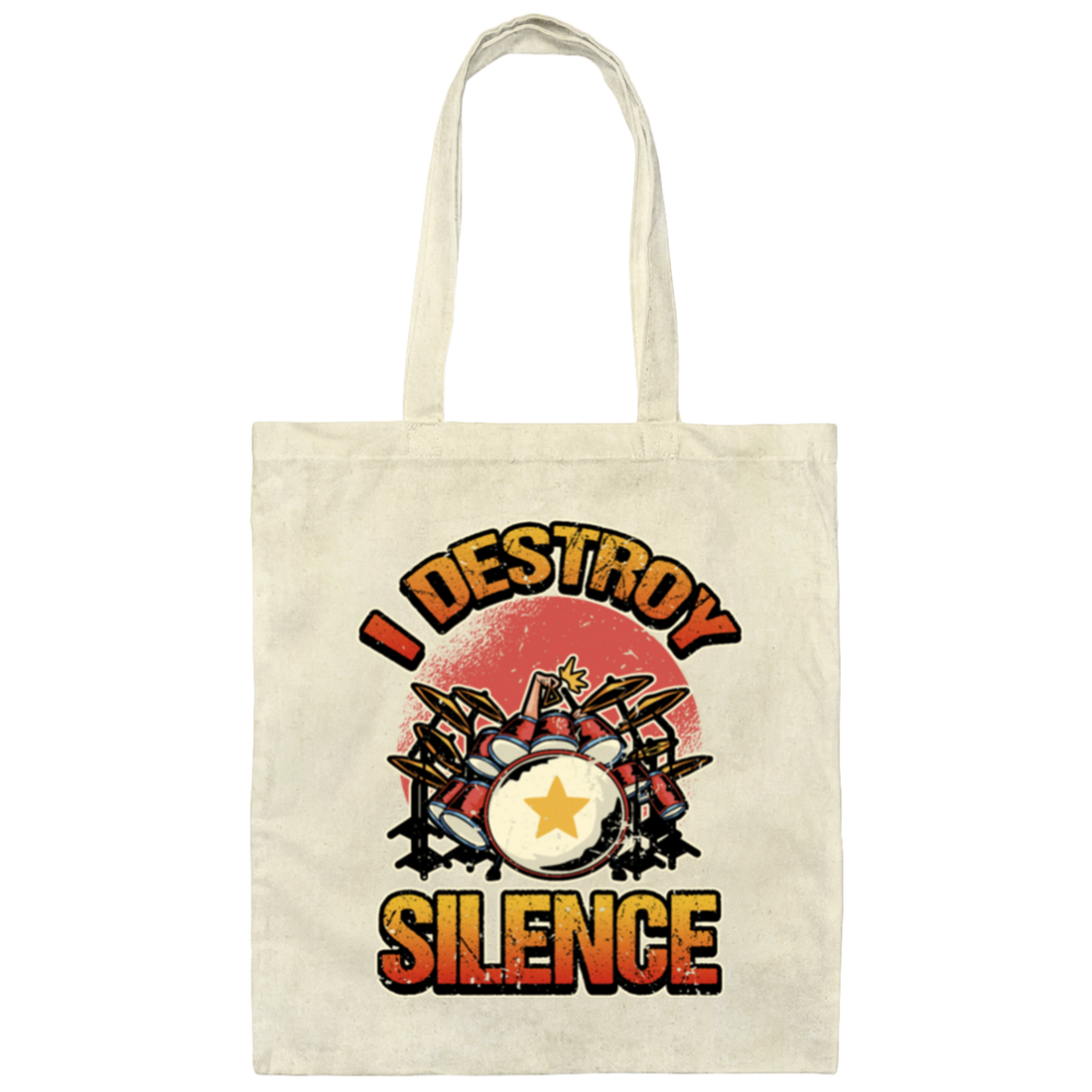 Music Instrument, Drummer Lover, Drummer Gift, I Destroy Silence Gift Canvas Tote Bag