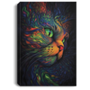 Hyperdetailed Cat, Cat Have A Large Green Eyes, Cat Psychedelic Art Canvas
