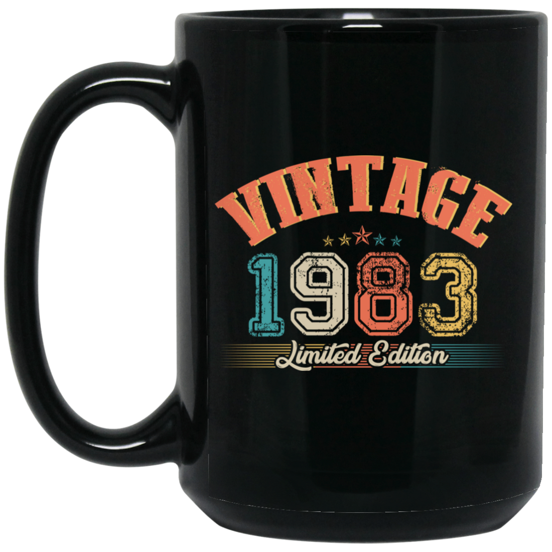 Limited Edition 1983, 1983 Vintage Style, Love In 1983, Best 1983 Black Mug